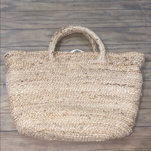 ZARA Home Natural Woven Tote Bag